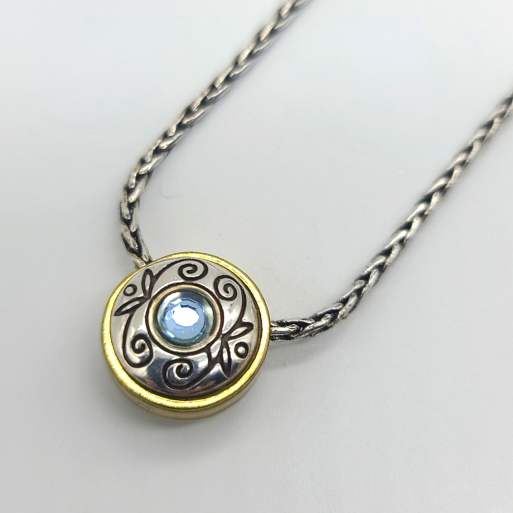 Brighton "Celestial" Swarovski Blue Topaz Crystal Retired Neck!